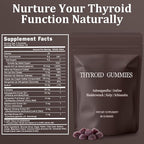 Thyroid Gummies for Women, Selenium Zinc Iodine L-Tyrosine Ashwagandha Gummies, Thyroid Bloom, Body Balance & Support - 60 Count