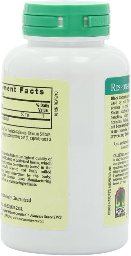 Nature's Answer Black Cohosh Root, 90-Count