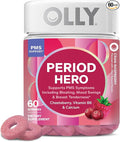 OLLY Period Hero Gummies, PMS Support Supplement,* Chasteberry, Vitamin B6, Calcium, Cran-Raspberry Flavor, 30 Day Supply - 60 Count