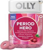 OLLY Period Hero Gummies, PMS Support Supplement,* Chasteberry, Vitamin B6, Calcium, Cran-Raspberry Flavor, 30 Day Supply - 60 Count