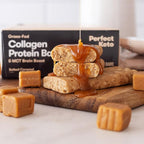 Perfect Keto Bars - The Cleanest Keto Snacks with Collagen and MCT. No Added Sugar, Keto Diet Friendly - 3g Net Carbs, 19g Fat,11g Protein - Diet Food Dessert (Salted Caramel, 12 Bars)