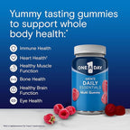 One A Day Men’s Daily Essentials Multivitamin Gummies, Multivitamin for Men, Bone Health, Zinc, Raspberry Natural Flavor, 120 Gummies