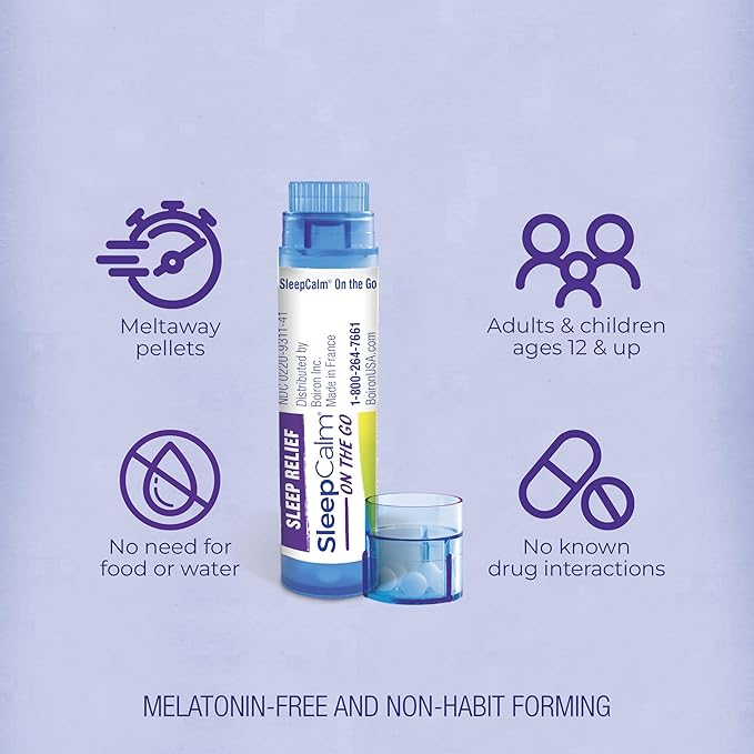 Boiron SleepCalm On The Go Sleep Aid for Deep, Relaxing, Restful Nighttime Sleep - Melatonin-Free and Non Habit-Forming - 80 Count (Pack of 4)