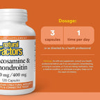 Natural Factors, Glucosamine & Chondroitin, Supports Healthy Joints and Connective Tissue, 120 Capsules