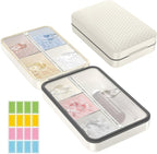 Restree Weekly Pill Organizer 8 Compartment, [Triple Seal Magnetic Lock] Travel Pill Case with Labels & Inner Lid, Moisture Proof for Vitamins, Fish Oil, Supplements, Daily Meds – 7+1 Large (White)
