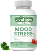 Mood & Stress Gummies – Zinc, Vitamin D & Ashwagandha for Calm & Emotional Balance, Natural Tart Cherry Flavor, Fruit Pectin Based, Non-GMO, No Artificial Colors or Sweeteners, 60 Count