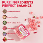 Menopause Probiotics Filled Gummies for Women, Sugar Free Menopause Supplement Gummy with Ashwagandha, Dong Quai & Black Cohosh for Hot Flashes, Night Sweats, Mood Swings, Gut Health - Vegan, 120Cts