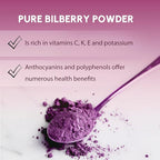 Bilberry Powder 8 oz, Natural Powder for Beverages, Cooking