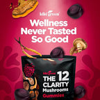 KIKI Green 12 Mushroom Supplement Gummies - Lion's Mane, Cordyceps, Chaga, Reishi, Turkey Tail & 7 More for Memory, Focus, Immunity - 60 Mushroom Gummies for Adults with Raspberry Flavor 10:1 Extract