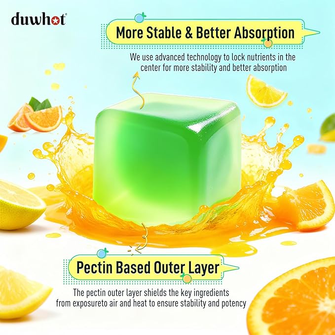 duwhot Vegan Omega-3 Gummies for Women, Algae DHA & EPA 1000mg, with CoQ10, Astaxanthin, Fish Oil Supplement Alternative for Adults, Heart & Brain Health, 60 Count