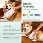 HICC PET Wipes for Dogs & Cats, Cleansing Deodorizing & Soothing Allergy Infections Anal Gland Pets Wipes with Coconut Oil - Dog Grooming Wipes for Butt and Paw - Hypoallergenic & Vet Recommended