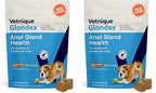 Vetnique Glandex Anal Gland Soft Chew Treats with Pumpkin for Dogs Digestive Enzymes, Probiotics Fiber Supplement for Dogs Boot The Scoot (30ct, Peanut Butter Chews) (Pack of 2)