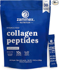 Premium Collagen Peptides Powder, 30 Sticks Travel Packets(Type I, III), Unflavored Collagen Protein Powder to Go, Hydrolyzed Collagen Peptides for Skin Hair Nail Joint, 10g per Serving, Paleo & Keto