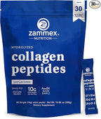 Premium Collagen Peptides Powder, 30 Sticks Travel Packets(Type I, III), Unflavored Collagen Protein Powder to Go, Hydrolyzed Collagen Peptides for Skin Hair Nail Joint, 10g per Serving, Paleo & Keto