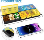 Mossime XL Large Daily Pill Organizer 2 Times a Day, Extra 7 Day Pill Box Am Pm, Weekly Day Night Vitamin Holder, Medicine Organizer, Big Pill Container, Medication Dispenser 14 Compartments