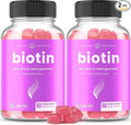 NutraChamps Sugar Free Biotin Gummies 10000mcg [High Potency] - Healthy Hair, Skin & Nails for Women, Men & Kids - 5000mcg in Each Gummy - Vegan Hair Health Vitamins Supplement - Raspberry (2-Pack)
