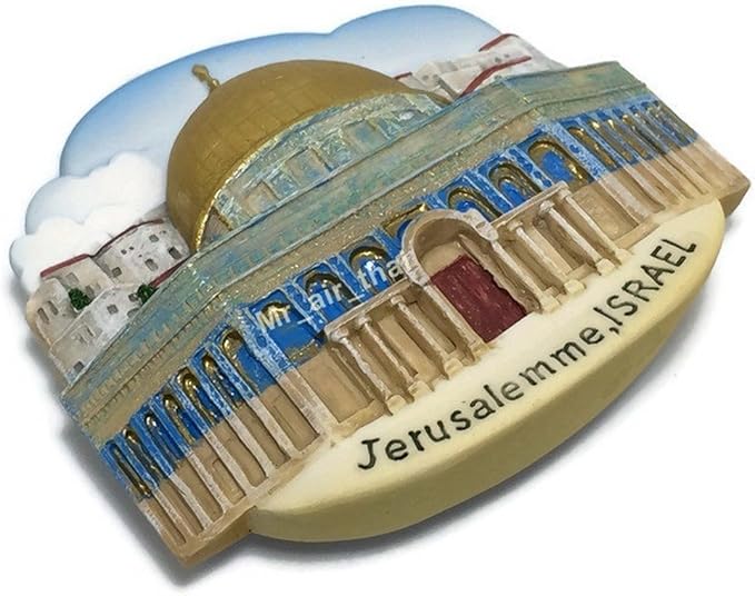 WitnyStore Tiny Dome of The Rock at Al-Aqsa Mosque Old City of Jerusalem, Israel Western Asia Tourist Attractions Resin Refrigerator Magnet Traveler Souvenir Gift Memento 3D Fridge Magnets