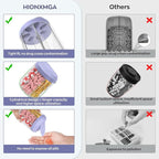 Hionxmga Pill Dispenser with 7 Large Compartments, Pill Organizer for Travel, Supplement Organizer with Anti-Mixing Design, BPA-Free Pill Container with 20 Pcs Labels, Purple