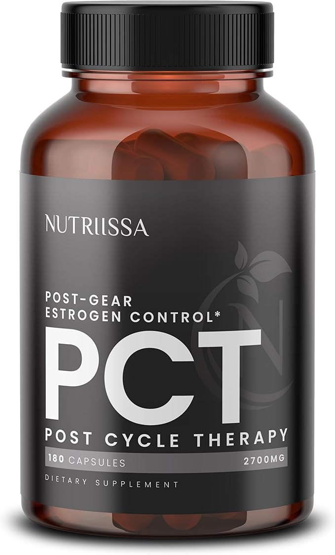 Nutriissa PCT - Premium Testosterone Support & Estrogen Control - EPEB Certified for Purity & Potency - 200:1 Tongkat Ali & Fadogia Agrestis - Vegan, 180 Capsules