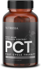 Nutriissa PCT - Premium Testosterone Support & Estrogen Control - EPEB Certified for Purity & Potency - 200:1 Tongkat Ali & Fadogia Agrestis - Vegan, 180 Capsules
