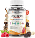 15 in 1 Mushroom Complex Gummies & Ashwagandha Gummies 3000 mg - Lions Mane, Reishi, Turkey Tail & More | Mushroom Supplement for Cognitive Function, Focus & Memory | Raspberry Gummies| Sugar-Free