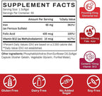Liposomal Fe Iron Supplement for Women, 65 mg Iron Supplement with Folic Acid & Vitamin B12 for Men, Daily Blood & Energy Support for Adults Iron Deficiency 60 Softgels (2 Bottle)