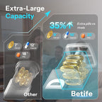 Betife Pill Organizer 3X a Day, Detachable Large Pill Box 7 Day, Daily 3 Times Pill Case, Travel Pill Container Holder, Weekly Medication Dispenser Pillbox for Vitamin Supplement Medicine（White）