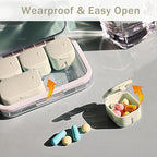 Pill Organizer SOFISO 4/6 Grid Free Assembly Travel Medicine Organizer 10 Day Pill Organizer Portable Pill Box Waterproof Pill Case Daily Medication Carry Case for Vitamins, Fish Oils, Supplements