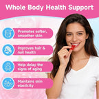 2 Pack Collagen Peptide Gummies for Women & Men, Collagen Protein Type I,II,III,V,X with Biotin Vitamin C, D, Hydrolyzed Collagen Supplement for Skin, Hair, Nails, Raspberry Flavor, 120 Count