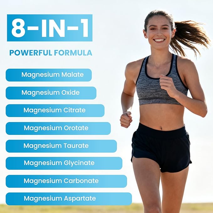 Magnesium Complex Gummies 8 Elemental 1000mg - Magnesium Glycinate, Citrate, Malate, Taurate, Supports Bones, Muscle, Nerve Health, for Women & Men, Vegan Non-GMO, Raspberry Flavor, 120 Count