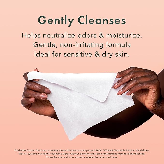 Rael Feminine Wipes, Flushable, Travel Size, All Skin Types, Daily Use (Soothing, 30 Count Pack of 3)