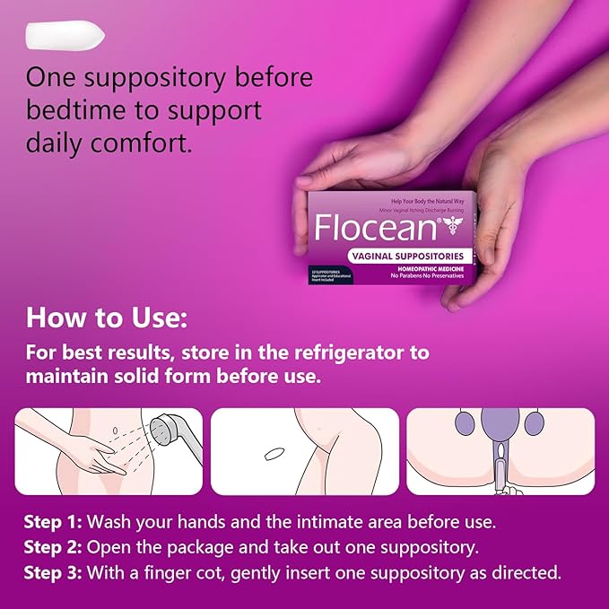 Calendula Vaginal Suppositories for Women - Herbal Alternative to Boric Acid Suppositories, Supports pH Balance, Odor Control & Itching Relief, Paraben-Free & Preservative-Free, 12 Count
