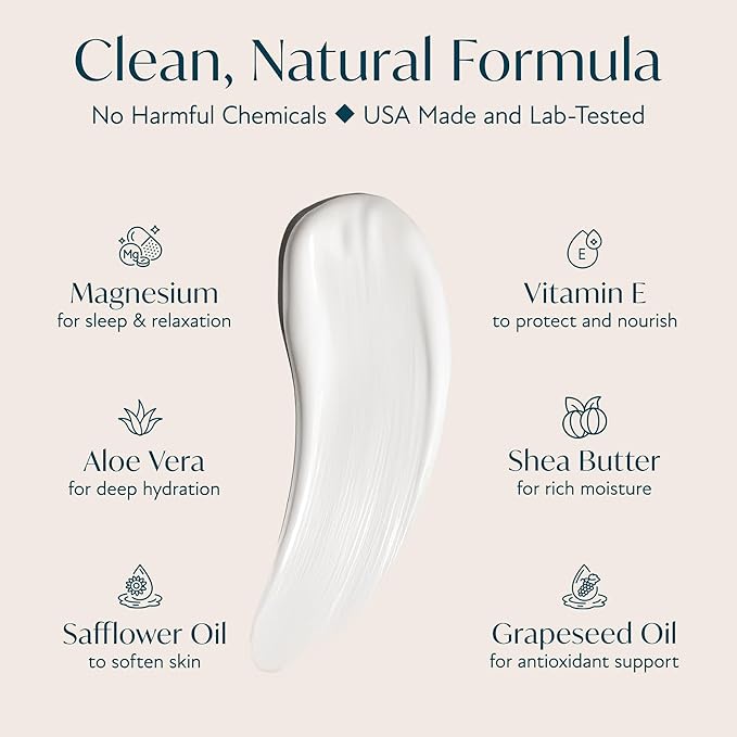 Solia Magnesium Cream, USA-Made Unscented Topical Magnesium Lotion for Feet Soreness, Muscle Balm Mag Oil Body Butter, Foot Cream for Feet, Rub for Muscle Soreness, 4oz