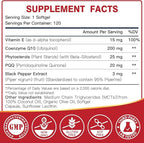 DRFOSTER Coq10 Ubiquinol 200mg, Coq10 200mg Softgels, Max Absorption Ubiquinol with Vitamin E & PQQ & Black Pepper, Powerful Antioxidant, 120 Softgels