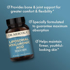 Dr. Mercola Liposomal Hyaluronic Acid, 30 Servings (30 Capsules), 100 mg Per Capsule, Dietary Supplement, Promotes Skin Appearance, Non-GMO