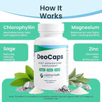 Whole Body Deodorizing Supplement - 100% Natural Internal Deodorant, Sweat Relief - Body Odor Pills Reduce Odor in Underarms, Intimate Areas & Feet - 60 Chlorophyll Capsules for Gut Health