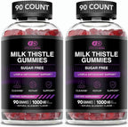 Effective Nutra Milk Thistle Gummies | Sugar-Free Milk Thistle Extract 1000mg for Liver Detox & Antioxidant Support | Vegan, Gluten-Free| 45-Day Supply, Natural Berry Flavor, Made in USA (90 Count)