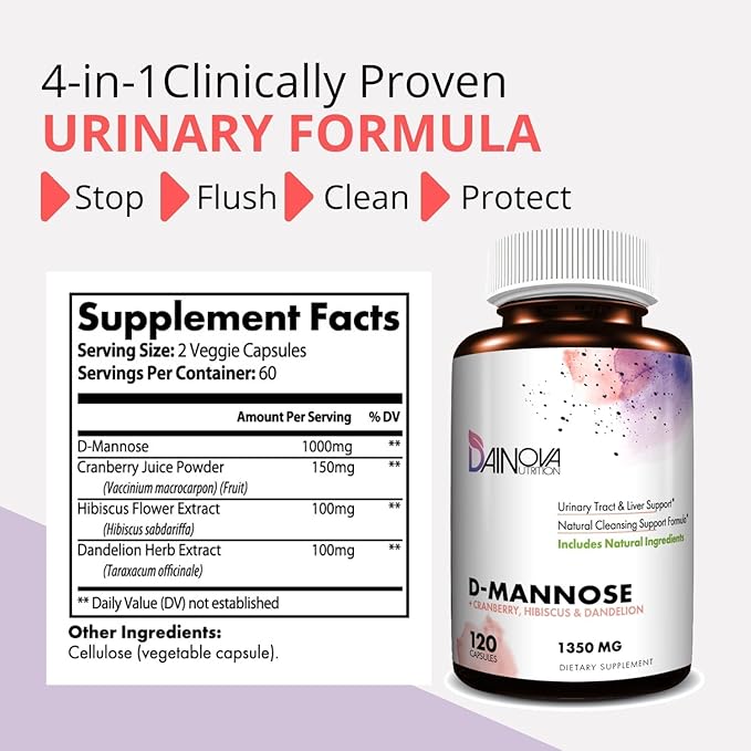 D Mannose Capsules and Probiotics for Women Bundle I Urinary Tract + Vaginal Health Support I UTI and Yeast Infection Control I Vegan, Gluten Free I Made in USA