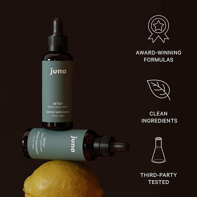 Juna Detox Chlorophyll Drops — Daily Wellness & Detox Support | Lemon Mint Spa Water Taste | Supports Cellular Health, Cleanse, and Internal Freshness | 60mg Chlorophyll per Serving