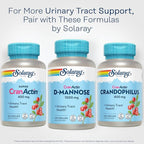 SOLARAY D-Mannose 1000mg with CranActin Cranberry Supplement 400mg, Urinary Tract Health & Bladder Support Capsules with Vitamin C, Vegan, 60 Day Guarantee, 60 Servings, 120 VegCaps (120 CT)