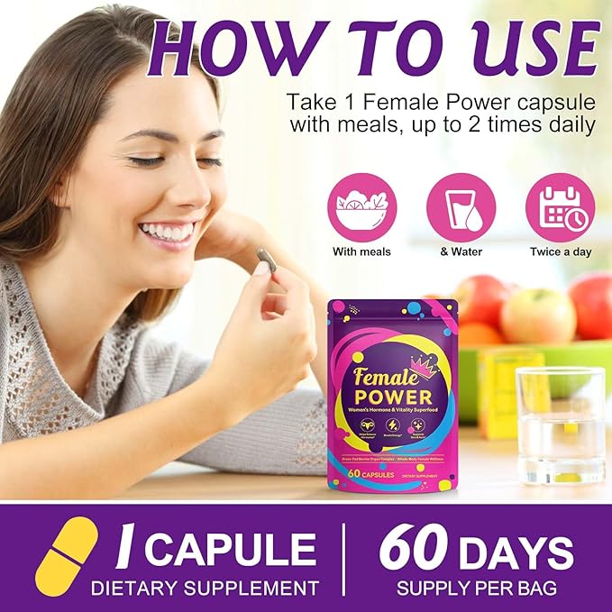 2 Pack Hormone Balance for Women, Female-Optimized Beef Organ Superfood Supplement for Women, PMS Support Supplement, 100% Grass Fed Beef Liver Capsules, Balance Hormones, Energy,Menstrual Cramp,Mood