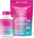 Pink Stork Fertility Bundle for Women – Conception Tea + Prenatal Vitamin Support with Inositol, Vitex, Folate & Ashwagandha – Supports Hormone Balance, Cycle Health & Preconception Wellness