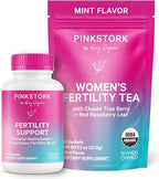 Pink Stork Fertility Bundle for Women – Conception Tea + Prenatal Vitamin Support with Inositol, Vitex, Folate & Ashwagandha – Supports Hormone Balance, Cycle Health & Preconception Wellness