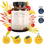 Adrenal Support & Cortisol Manager – Extra Strength Adrenal Fatigue Supplements for Energy, Brain Fog with Ashwagandha, Rhodiola Rosea, L Thyrosine, Holy Basil – 60 Non GMO Pills