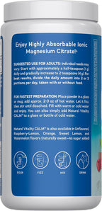 Natural Vitality Calm Magnesium 16 oz Powder | Relaxing Drink Mix | Cherry Flavored Supplement | 325mg Per Serving | Non-GMO, Gluten-Free & Vegan