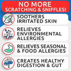 BARK&SPARK Dog Allergy Relief Soft Chews for Skin Health & Seasonal Allergies - Anti-Itch Supplement w/Omega-3, Quercetin & Bromelain Immune Treats for Dry Skin & Hot Spots - Grilled Chicken - 180ct