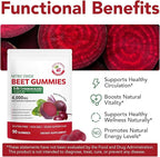 Beets Gummies, Blood Pressure Support, 90 Beet Chews Liposomal Beet Powder for Superior Absorption, Grape Seed for Nitric Oxide, Circulation & Heart Health, Vegan, Non-GMO