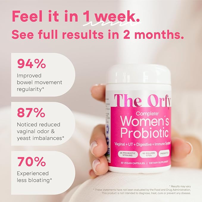 Complete Probiotics for Women - Vaginal, UT, Digestive & Immune Health - 60 Billion CFU, 16 Strains, Prebiotics and Probiotics for Women pH Balance Healthy Vaginal Odor - Once Daily