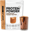 Clean Simple Eats Whey Protein Powder, Chocolate Peanut Butter Flavor Naturally Sweetened, 100% Grass Fed Protein Powder with Digestive Enzymes & No Artificial Ingredients, Gluten Free, 30 Servings