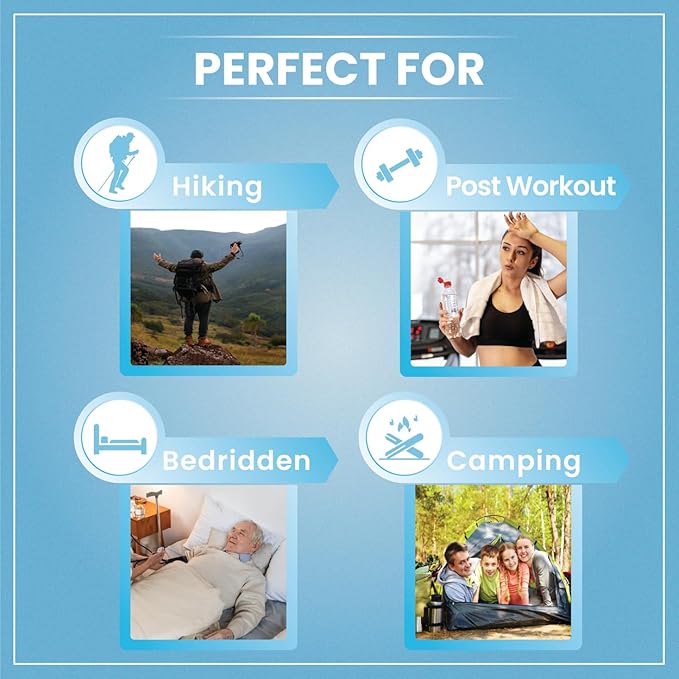 Shower Solution Ultra Thick Rinse Free Bathing Wipes For Post Workouts, Camping, Backpacking, Outdoors and Hiking, Extra Large 1 pack of 10 Wipes